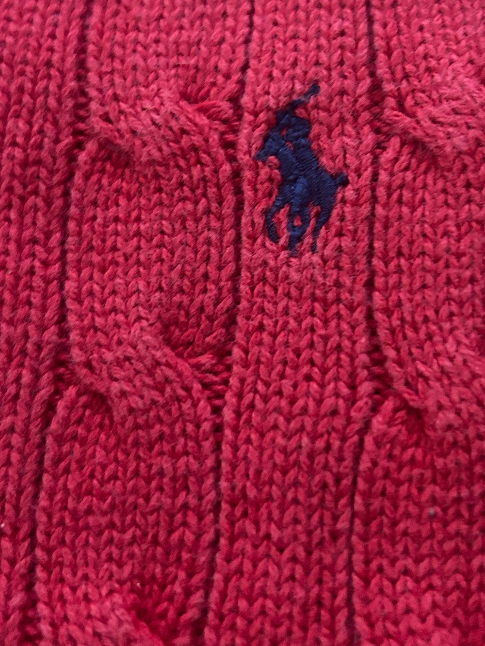 Polo Ralph Lauren Cable Knit Sweater Vest Vintage 80s 90s Red Cotton Toddler 3T - Picture 3 of 6